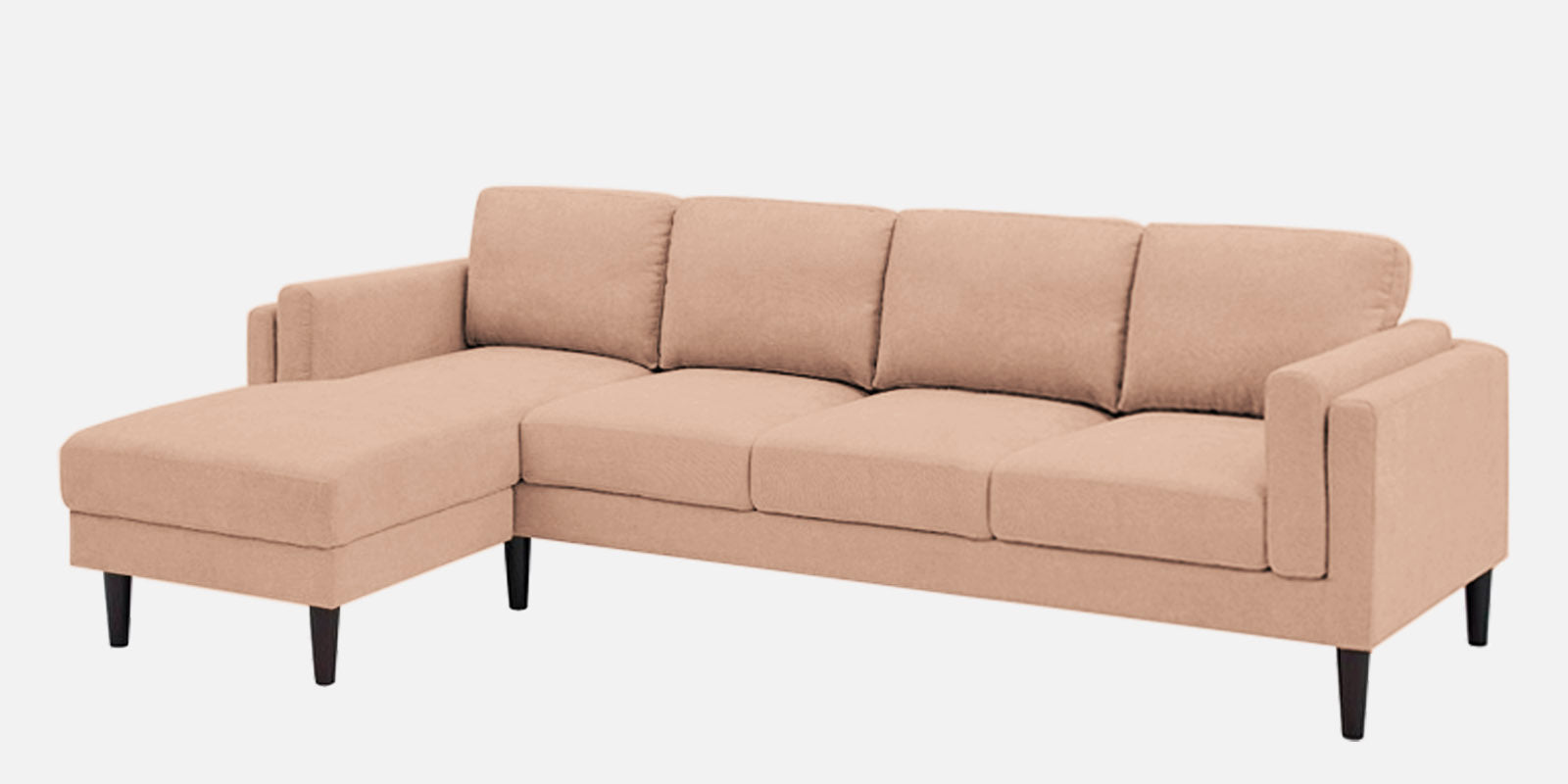 Creata Fabric RHS Sectional Sofa (3+Lounger) in Cosmic Beige Colour by Febonic