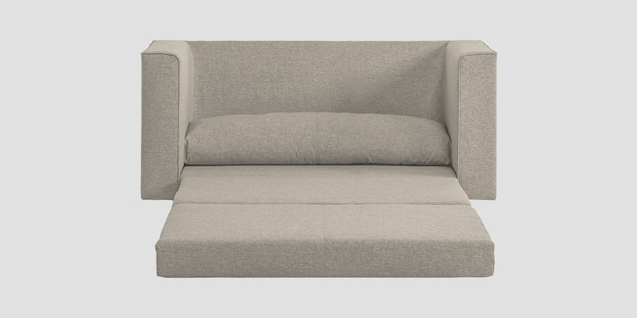Kenia Fabric 3 Seater Foldable Sofa Cum Bed In Ash Grey Colour - Febonic Living