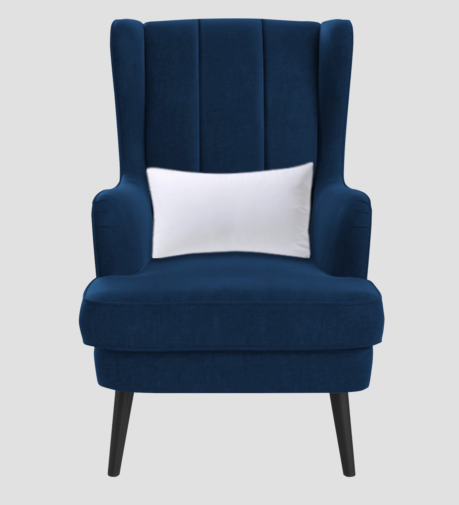 Niya Velvet 1 Seater Wing Chair in Imperial Blue Colour