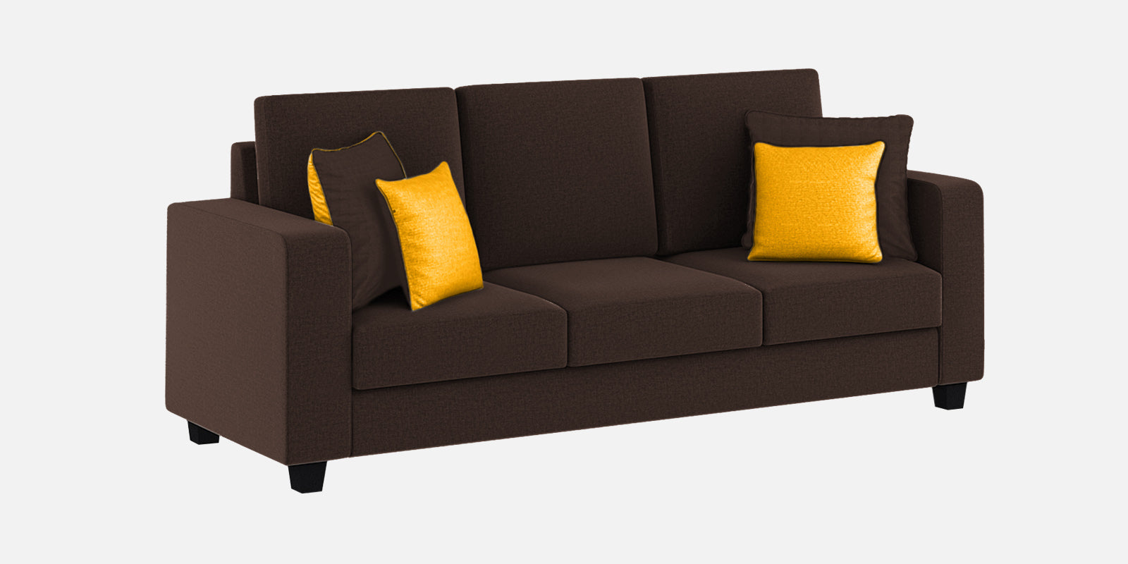 Nabi Fabric 3 Seater Sofa In Coffee Brown Colour