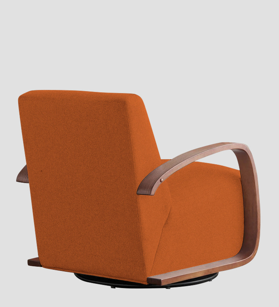 Balma Fabric Swivel Chair In Vivid Orange Colour - Febonic Living
