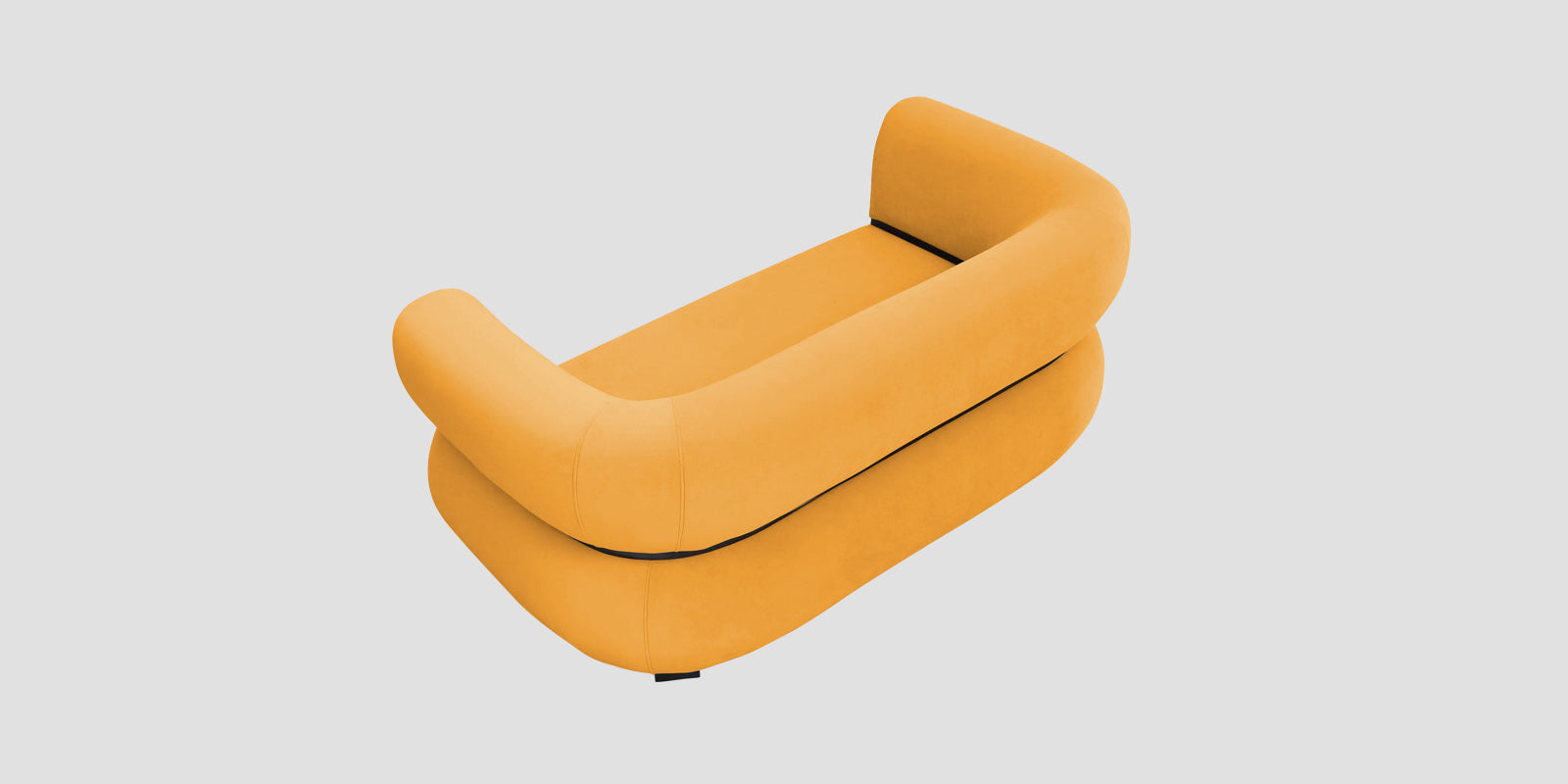 Kula Velvet 2 Seater Sofa In Safforn Yellow Colour