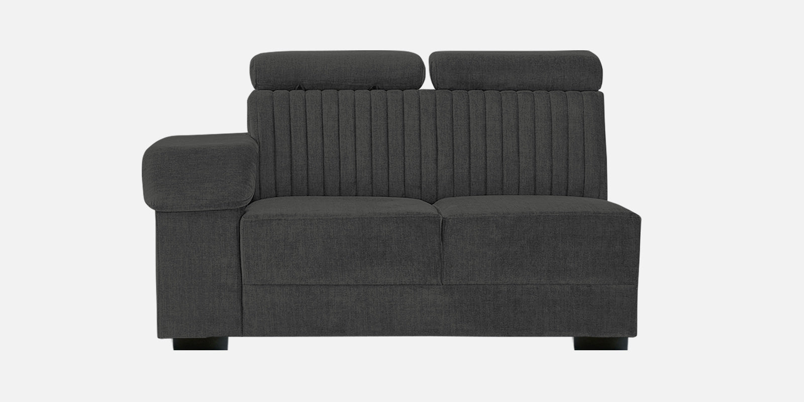 Draco Fabric 6 Seater Corner Sofa In Charcoal Grey Colour - Febonic Living
