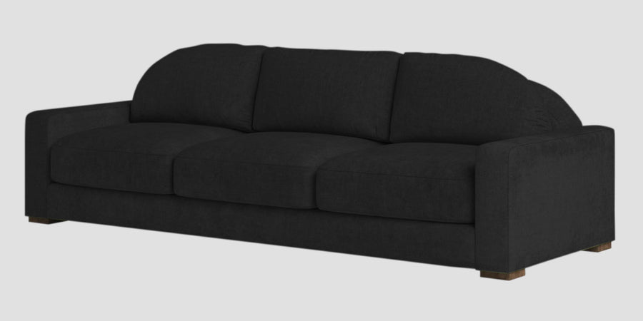 Dara Fabric 3 Seater Sofa In Zed Black Colour - Febonic Living