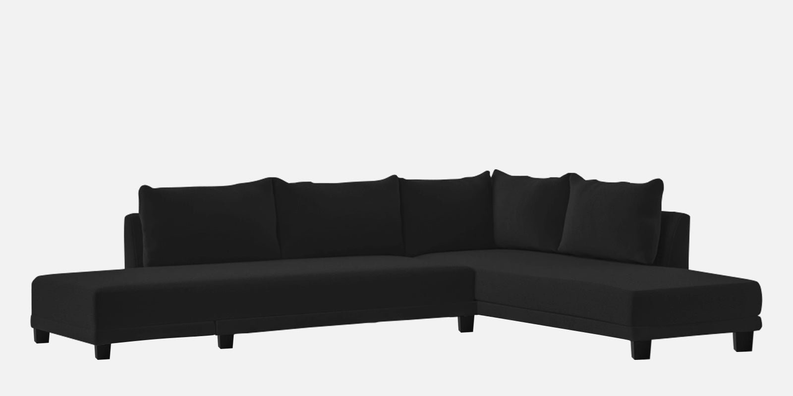 Ira Fabric LHS 6 Seater Sofa Cum Bed In Zed Black Colour