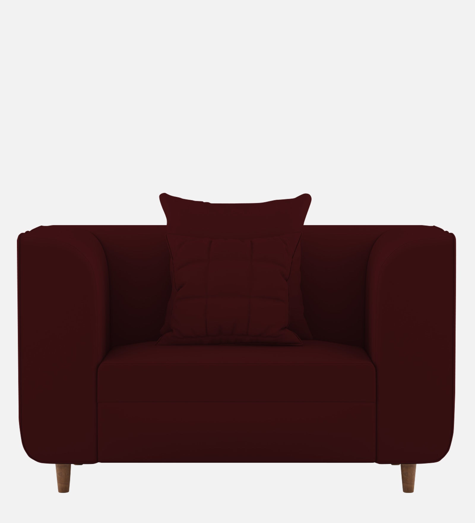 Sumo Velvet 1 Seater Sofa in Dark Maroon Colour