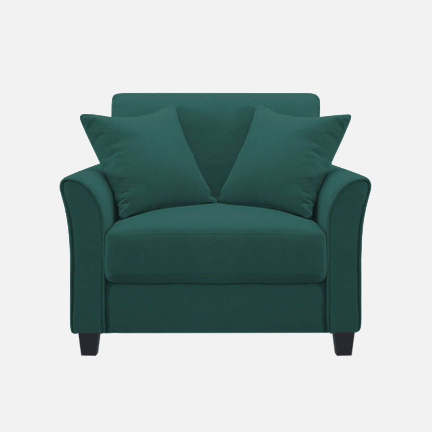 Daroo Velvet 1 Seater Sofa In Pine Green Colour