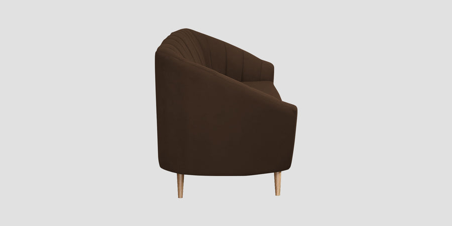 Kaylee Velvet 3 Seater Sofa In Chocolate Brown Colour - Febonic Living
