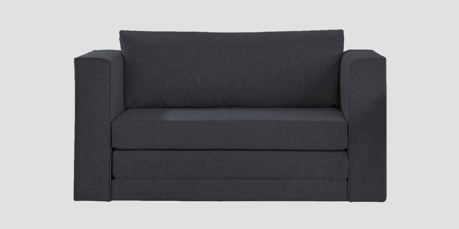Kenia Fabric 2 Seater Foldable Sofa Cum Bed In Charcoal Grey Colour - Febonic Living