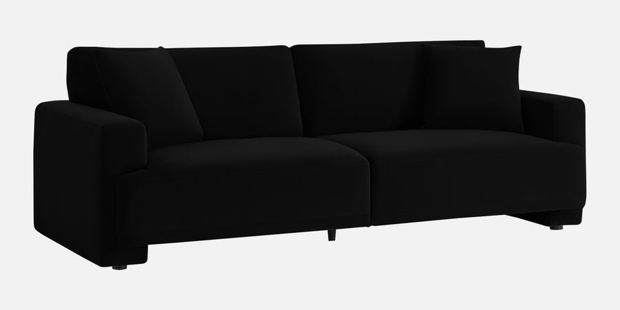 Kosta Velvet 3 Seater Sofa In Adam Black Colour - Febonic Living
