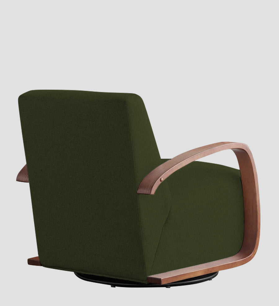Balma Fabric Swivel Chair In Olive Green Colour - Febonic Living