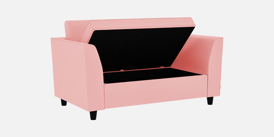 Bristo Velvet 2 Seater Sofa In Millennial Pink Colour With Storage - Febonic Living