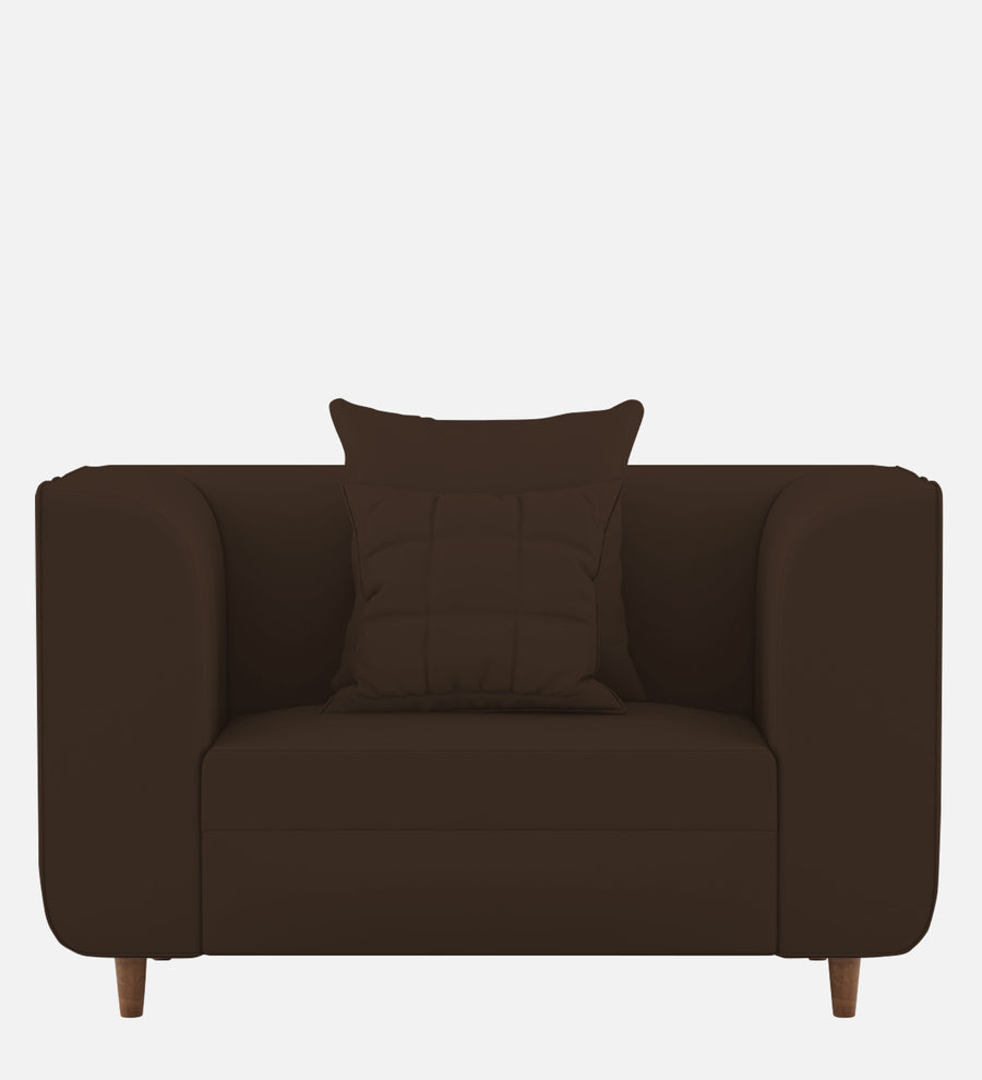 Sumo Velvet 1 Seater Sofa In Chocolate Brown Colour - Febonic Living