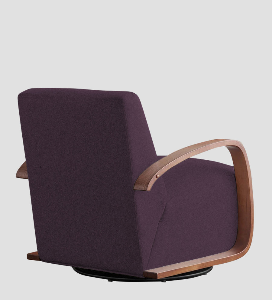 Balma Fabric Swivel Chair In Greek Purple Colour - Febonic Living