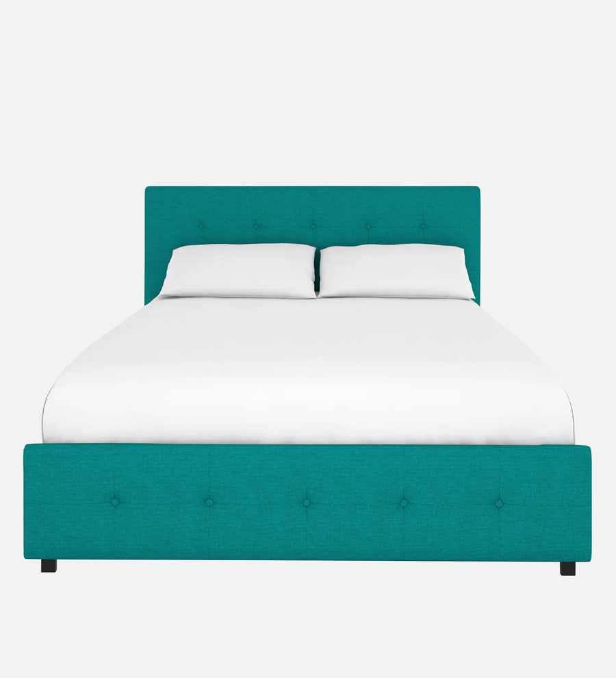 Lido Fabric Upholstered Queen Size Bed In Sea Green Colour With Drawer Storage - Febonic Living