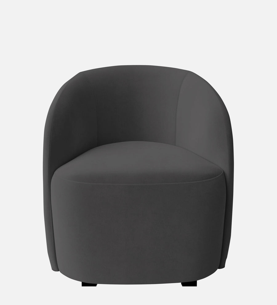 Lucky Velvet Lounge Chair In Davy Grey Colour - Febonic Living