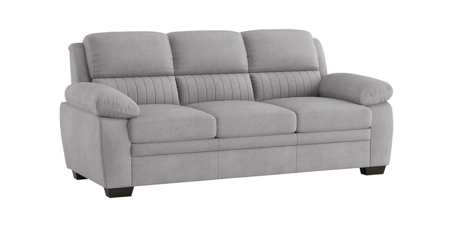 Cantaberry Velvet 3 Seater Sofa In Concrete Grey Colour - Febonic Living