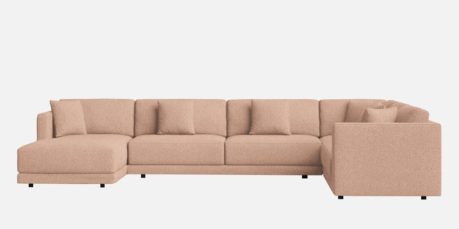 Carlin Fabric Rhs 8 Seater Sectional Sofa In Cosmic Beige Colour - Febonic Living