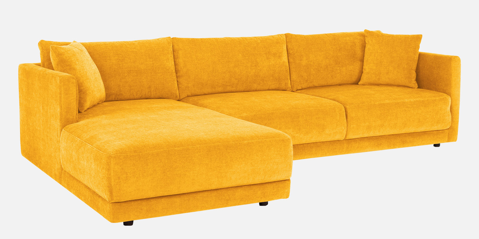 Northern Fabric RHS Sectional Sofa (3+Lounger) in Bold Yellow Colour