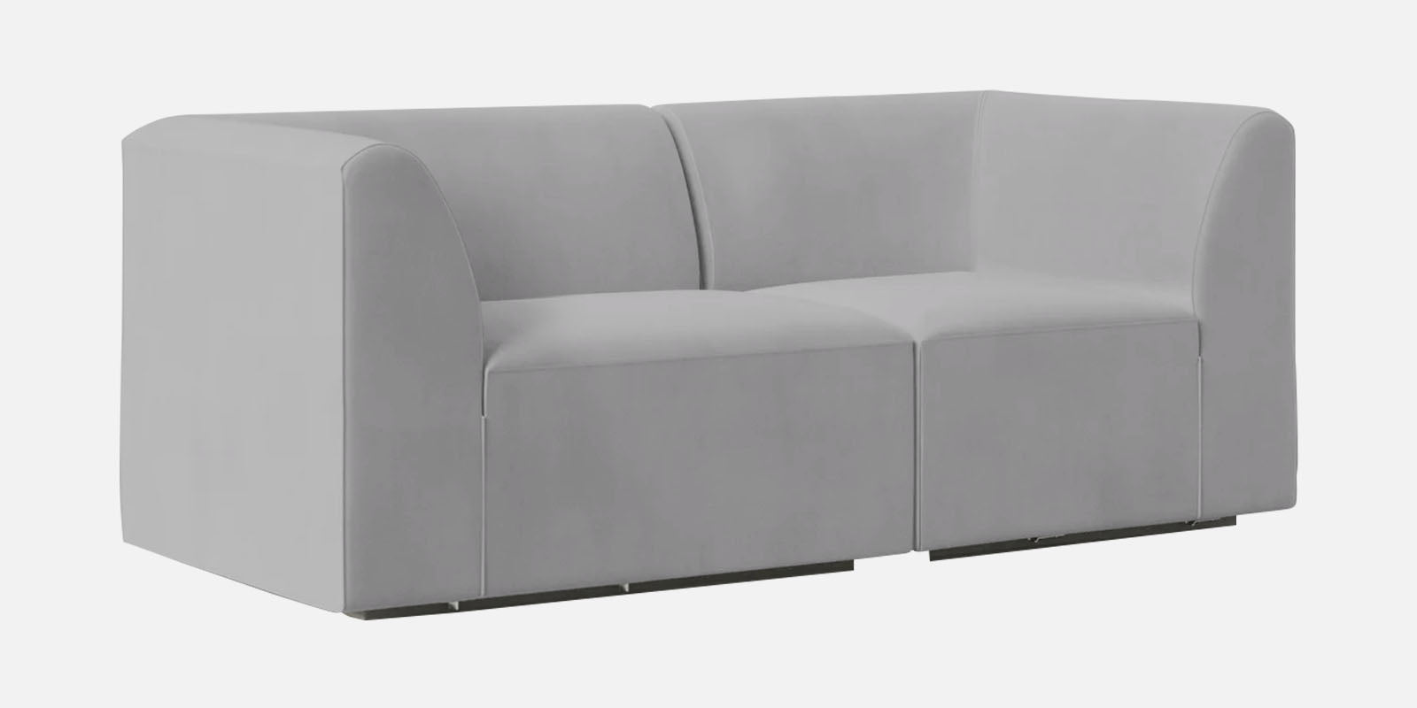 Bufa Velvet 2 Seater Sofa in Light Grey Colour With Storage