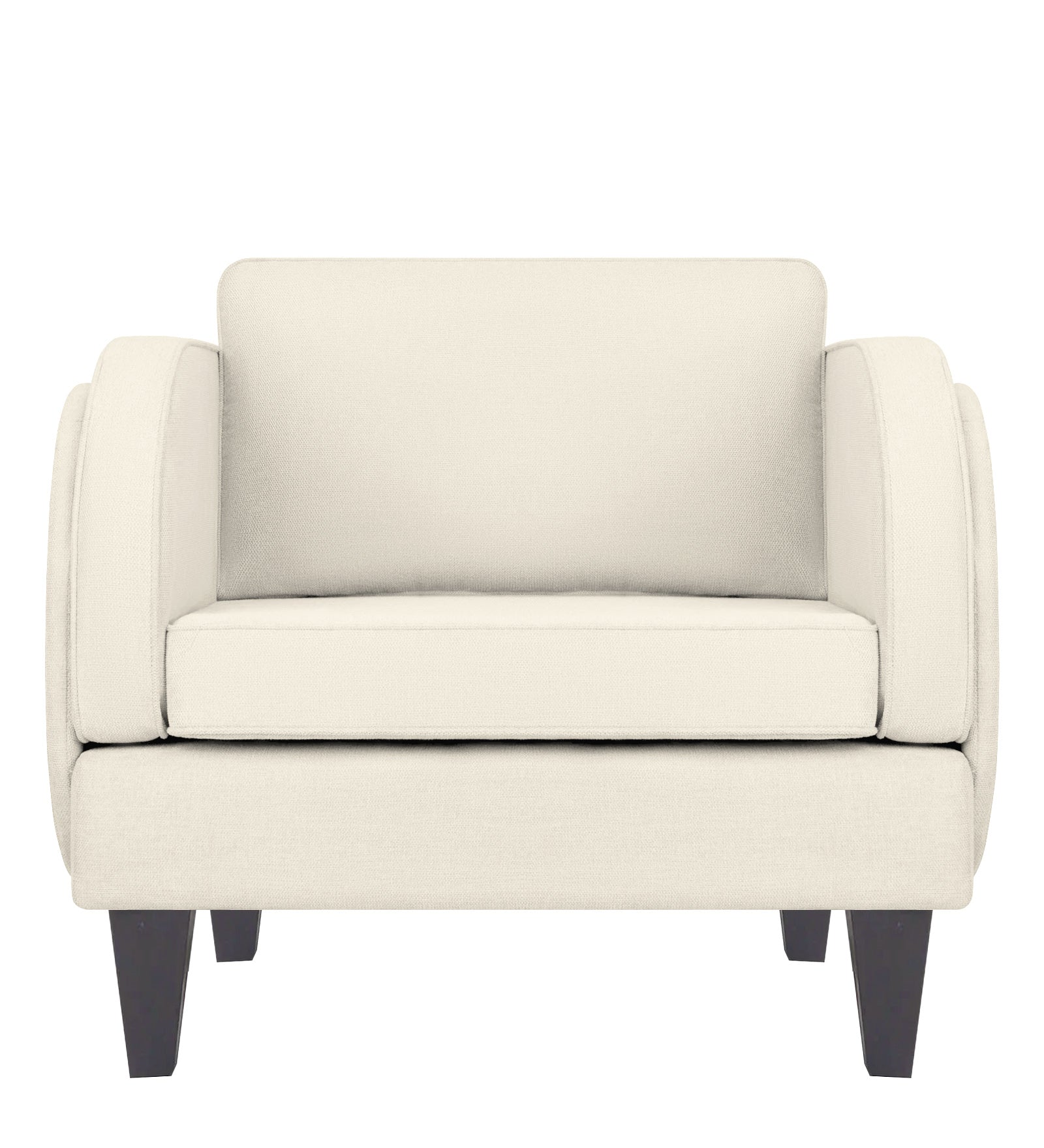 Siddy Fabric 1 Seater Sofa in Ivory Cream Colour