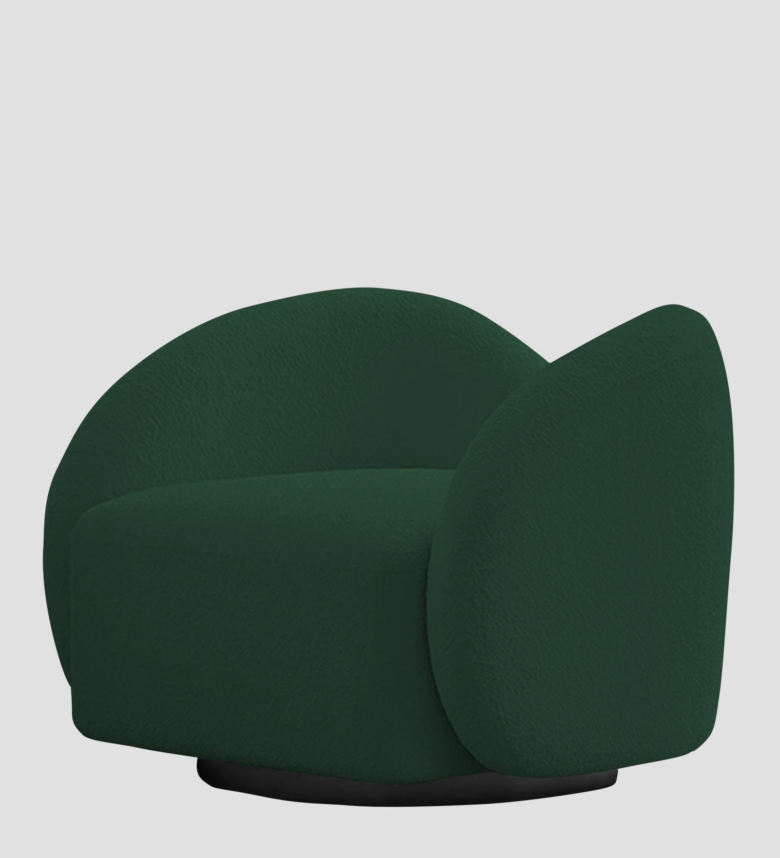 Miles Boucle Fabric Swivel Chair in Hunter Green Colour
