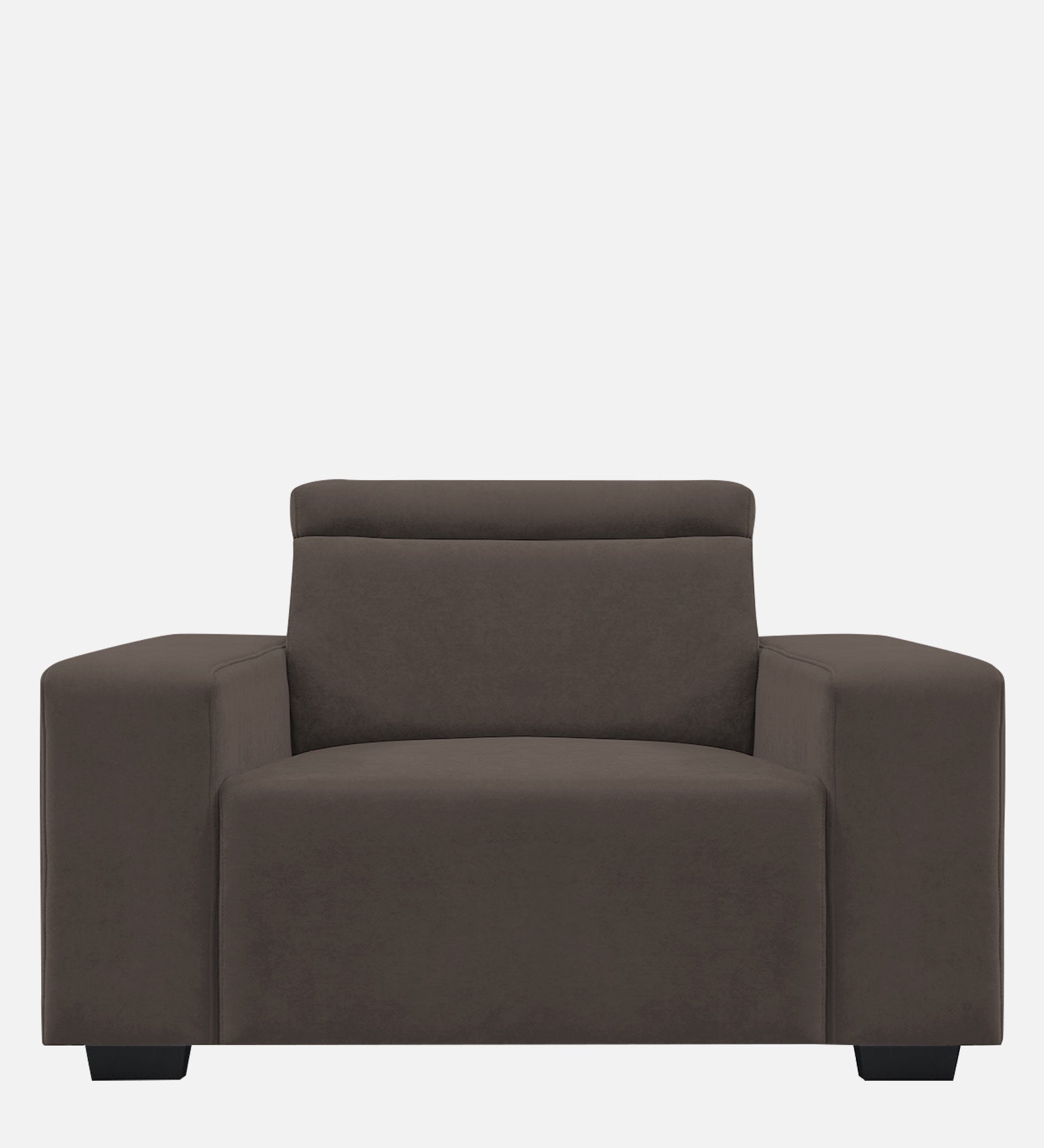 Hiro Fabric 1 Seater Sofa In  Lito Brown Colour - Febonic Living