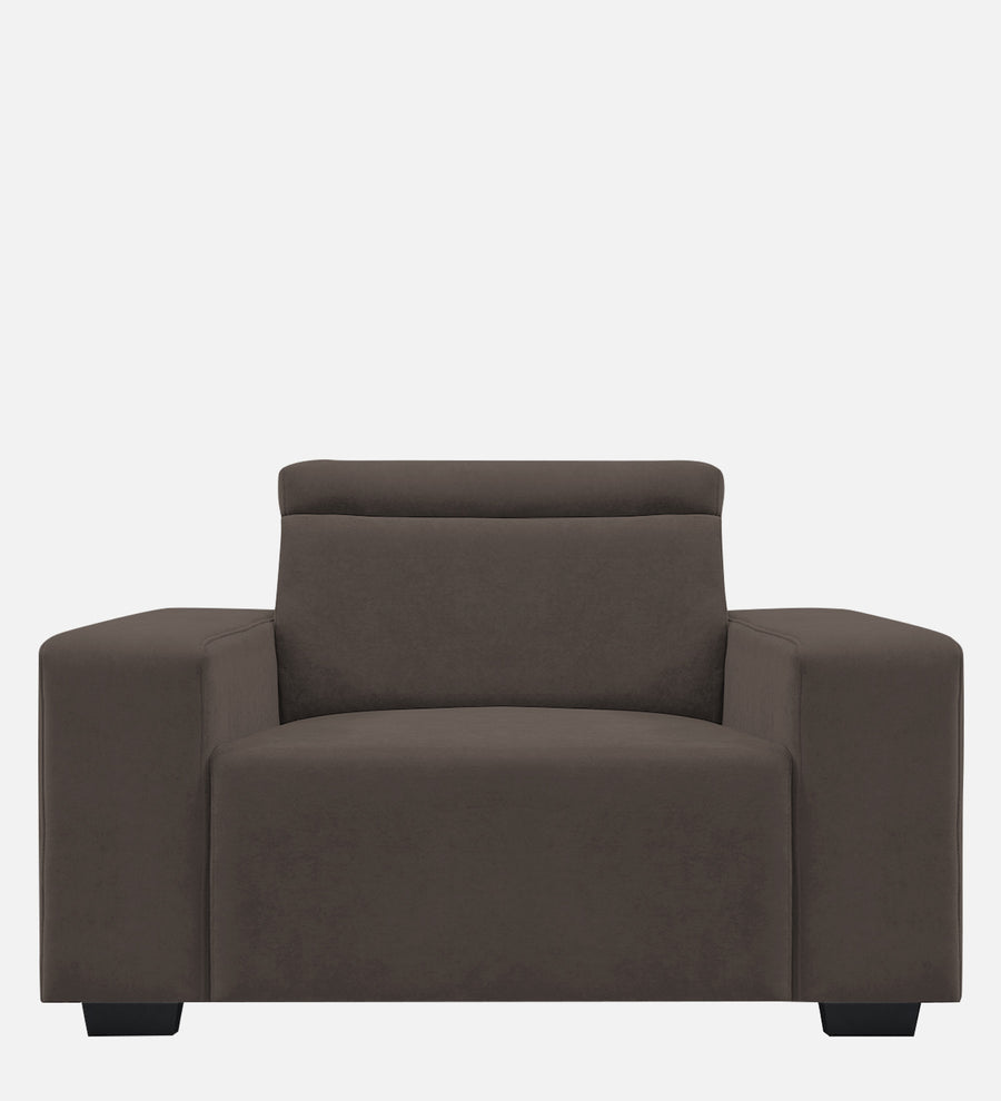 Hiro Fabric 1 Seater Sofa In Lito Brown Colour - Febonic Living