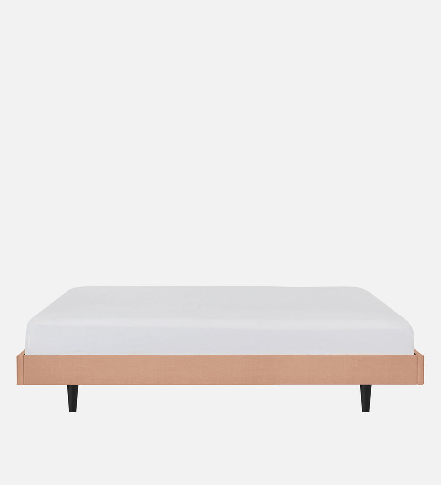 Basi Fabric Upholstered Queen Size Bed In Cosmic Beige Colour - Febonic Living