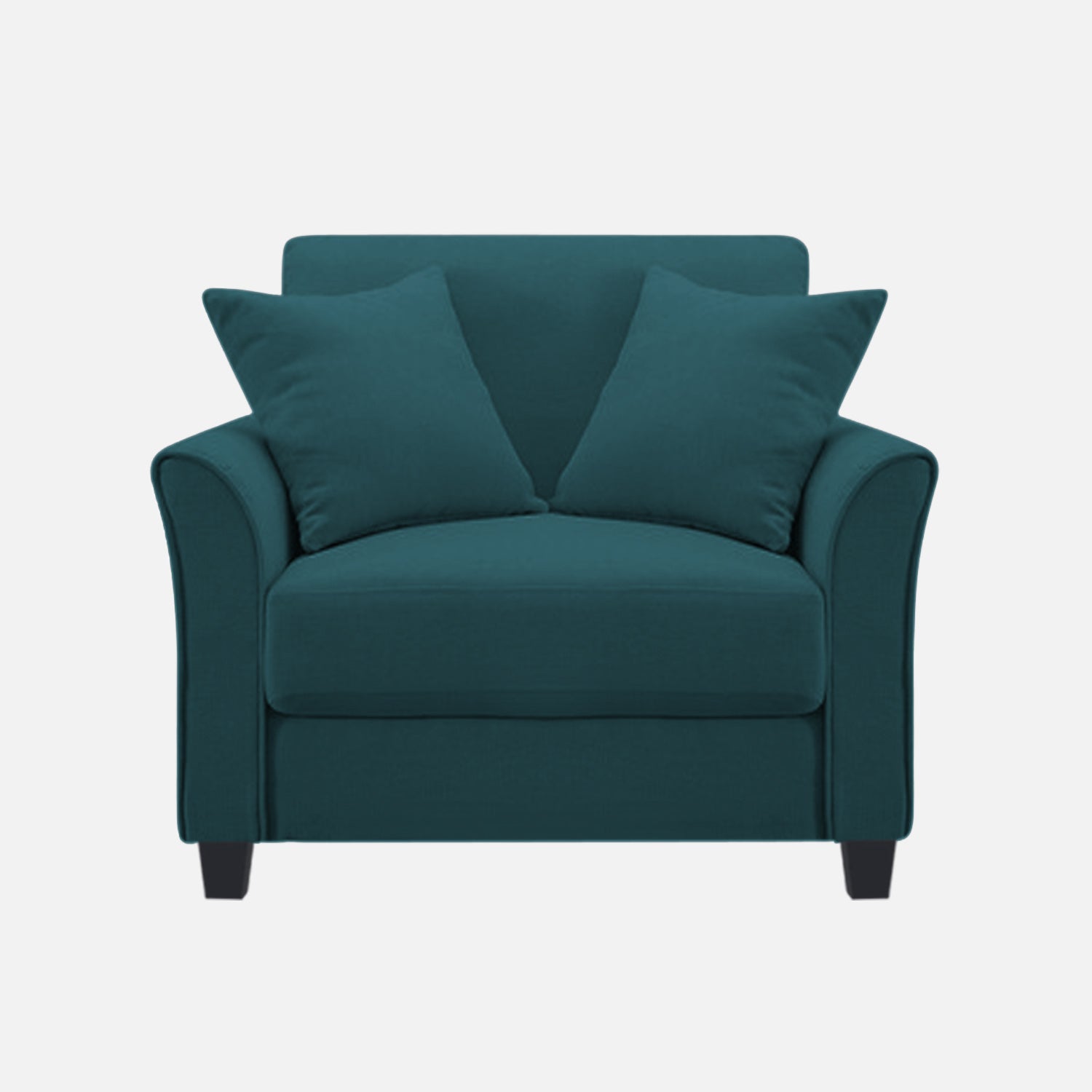 Daroo Velvet 1 Seater Sofa In Arabian Green Colour