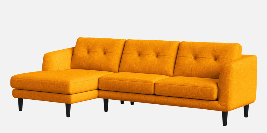 Natasha Velvet Rhs Sectional Sofa 3 Lounger In Saffron Yellow Colour - Febonic Living