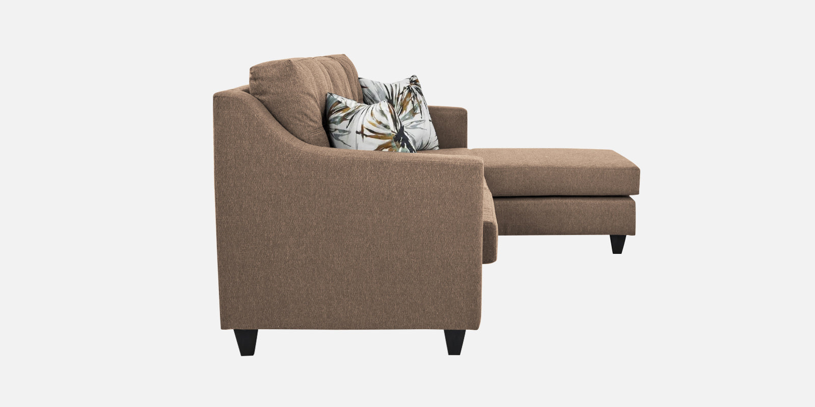 Welly Fabric LHS Sectional Sofa (3 + Lounger) In Cookie Beige Colour