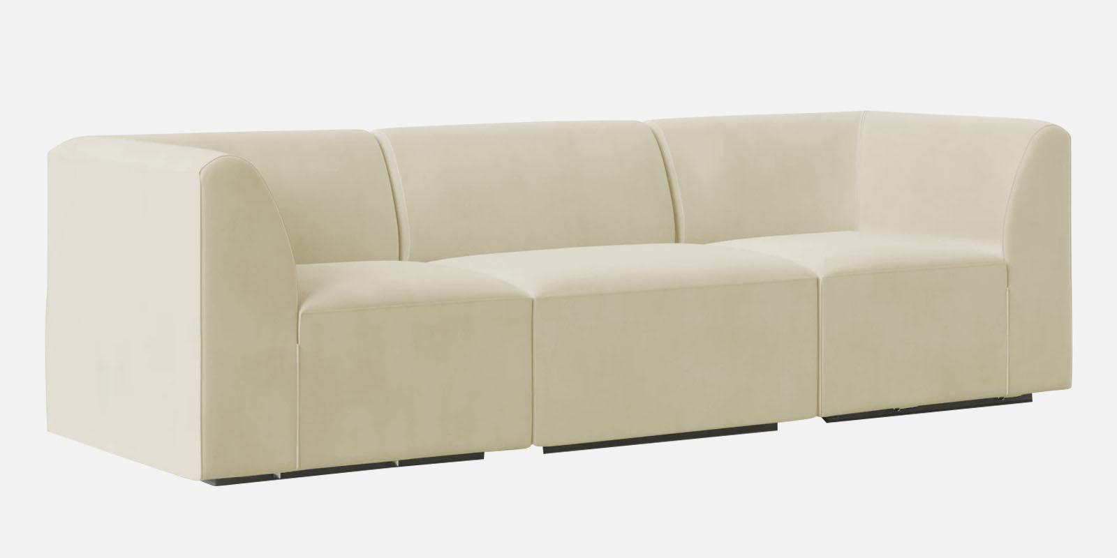 Bufa Velvet 3 Seater Sofa in Warm White Colour