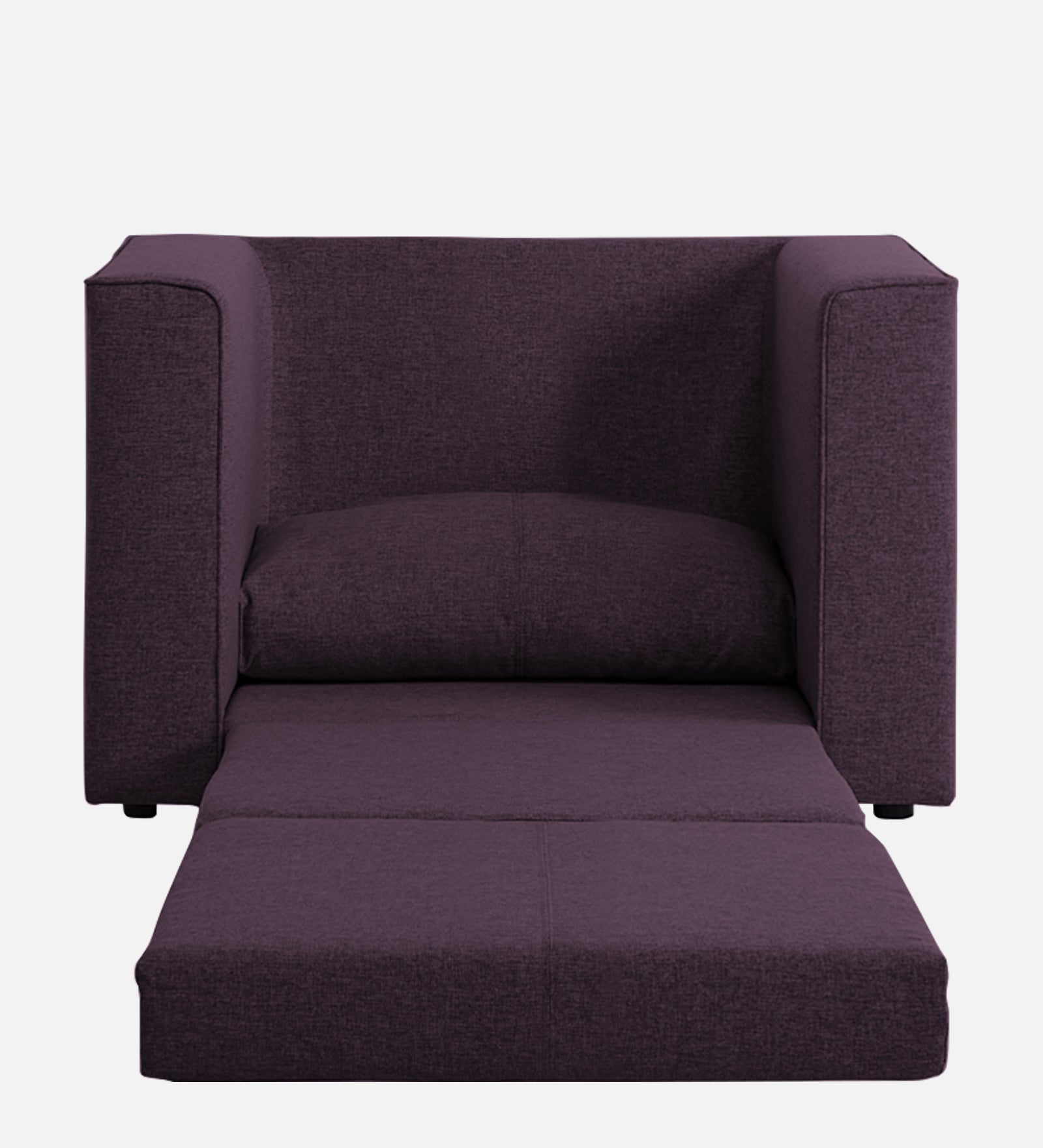 Kenia Fabric 1 Seater Convertible Sofa Cum Bed in Greek Purple Colour