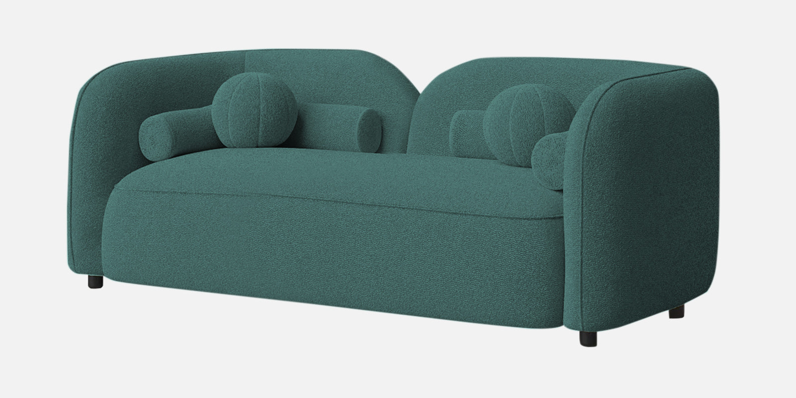 Corny Fur Fabric 2 Seater Sofa in Bark Green Colour