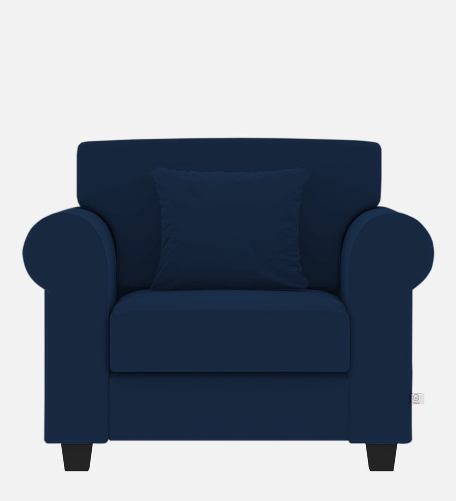 Numonk Velvet 1 Seater Sofa In Imperial Blue Colour - Febonic Living