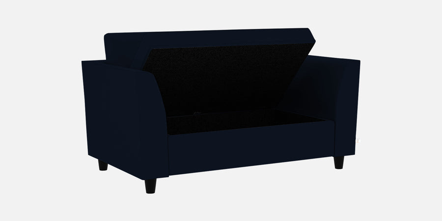 Bristo Velvet 2 Seater Sofa In Dark Blue Colour With Storage - Febonic Living