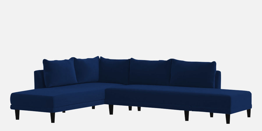 Ira Fabric Rhs 6 Seater Convertible Sofa Cum Bed In Royal Blue Colour - Febonic Living