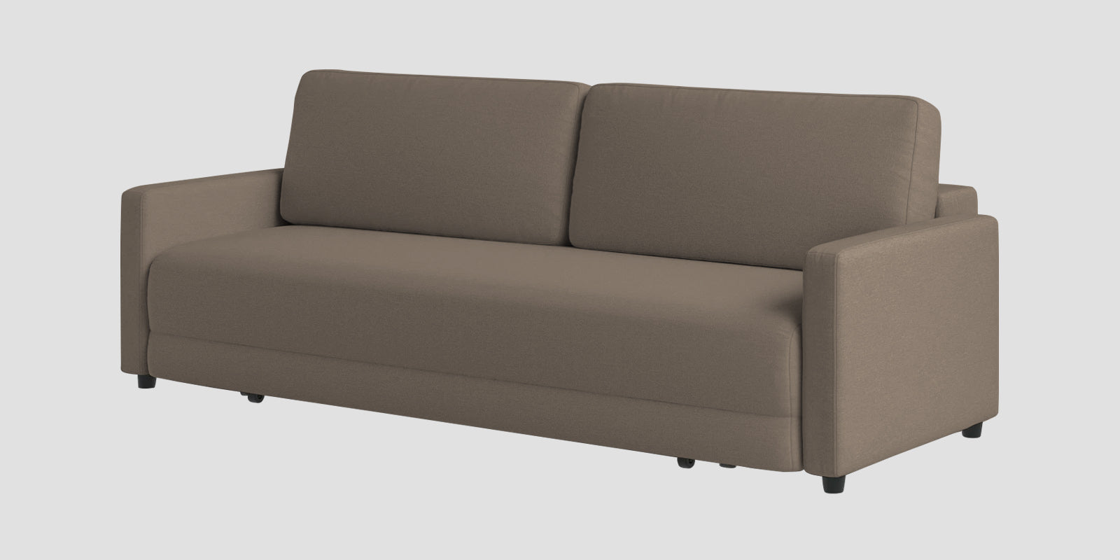 Leora Fabric 3 Seater Convertible Sofa Cum Bed In Hazel Beige Colour - Febonic Living