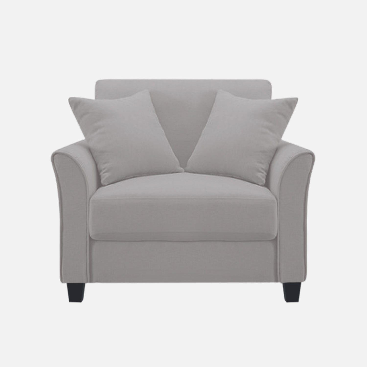 Daroo Velvet 1 Seater Sofa In light grey Colour