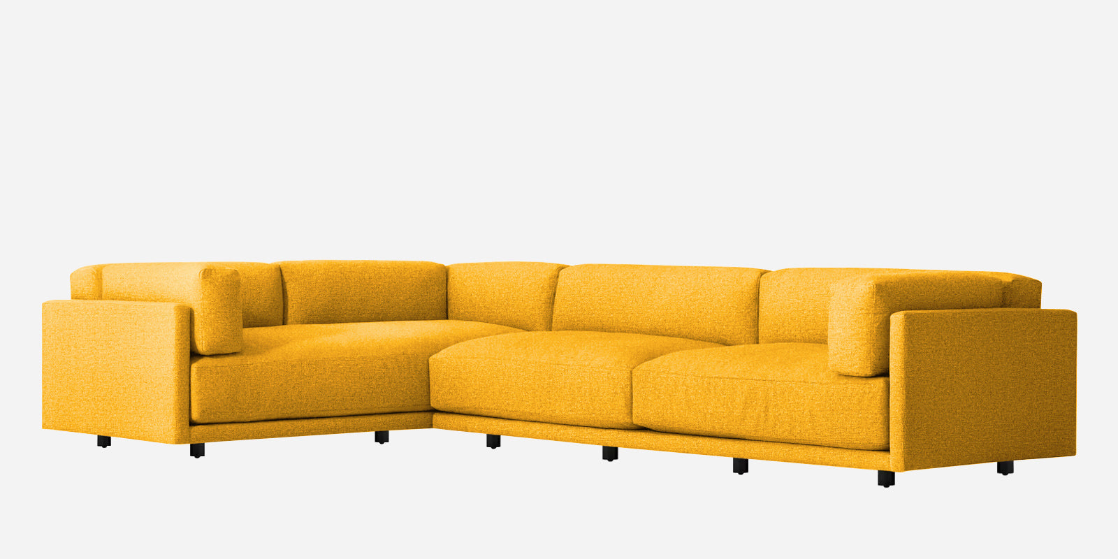 Nixon Fabric 6 Seater LHS Sectional Sofa In Bold Yellow Colour