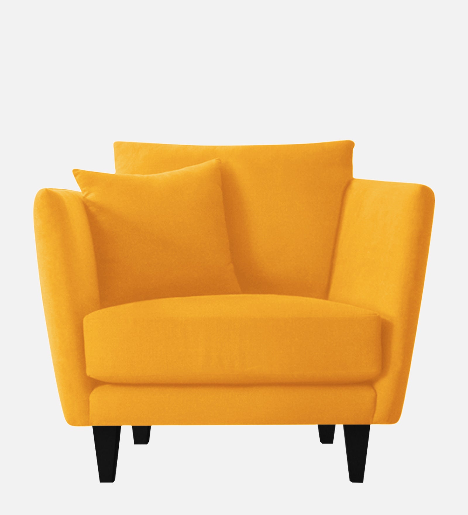 Norway Velvet 1 Seater Sofa In Safforn Yellow Colour