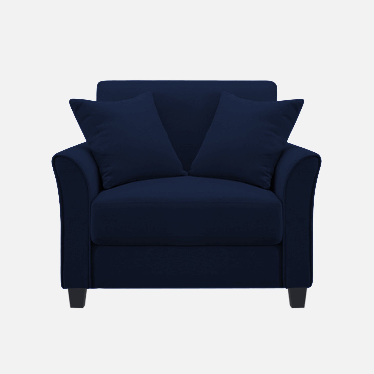 Daroo Velvet 1 Seater Sofa In Indigo Blue Colour