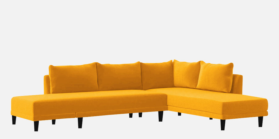 Ira Fabric Lhs 6 Seater Convertible Sofa Cum Bed In Bold Yellow Colour - Febonic Living