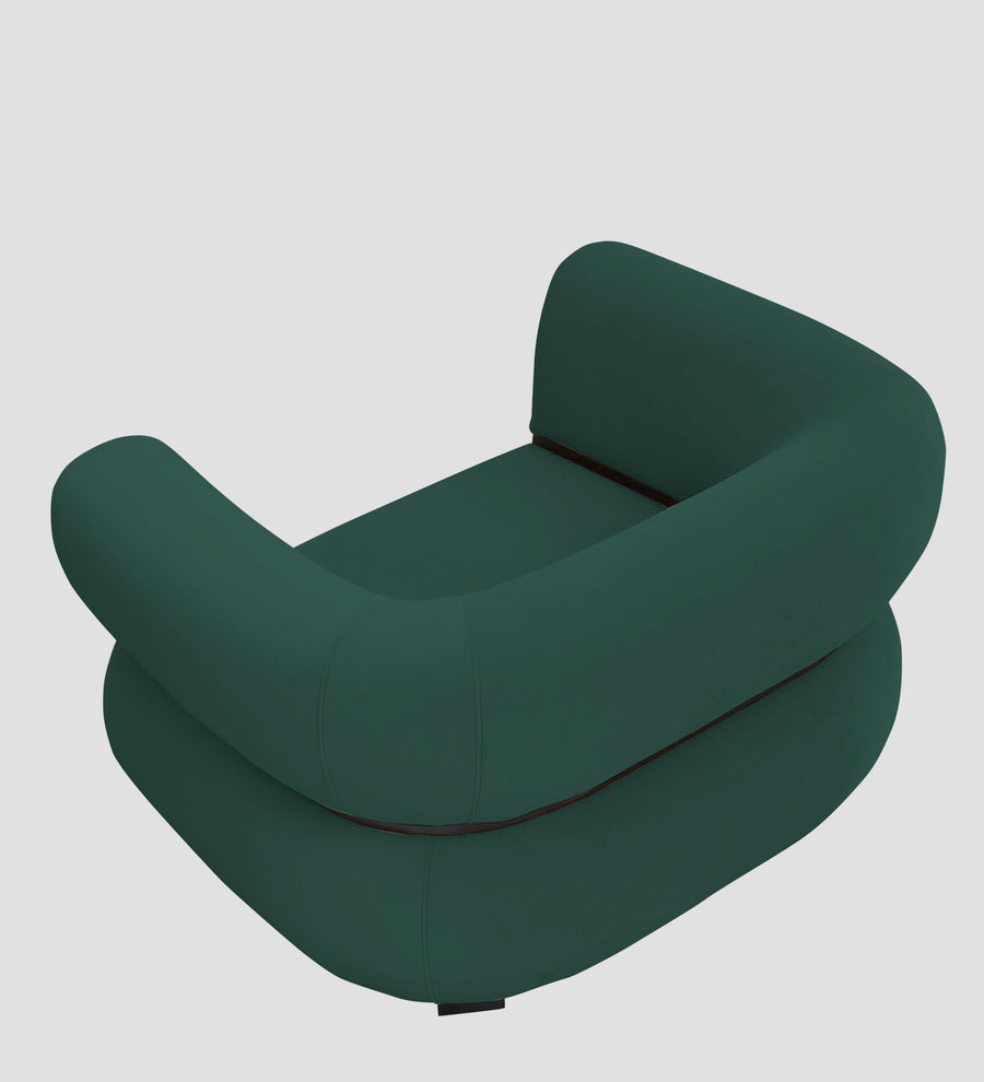 Kula Velvet 1 Seater Sofa In Amazon Green Colour - Febonic Living