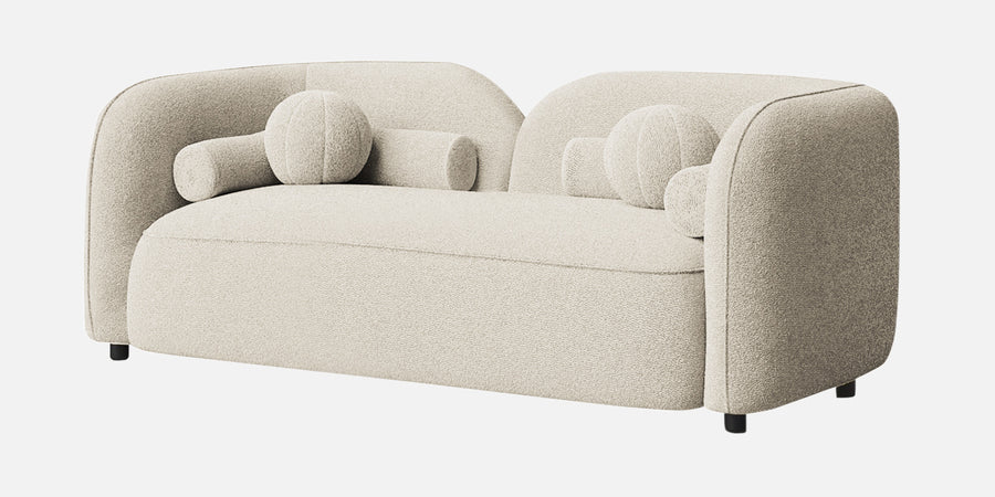 Corny Boucle Fabric 2 Seater Sofa In Shell White Colour - Febonic Living