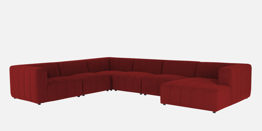 Damo Fabric Lhs 8 Seater Corner Sofa In Blood Maroon Colour - Febonic Living