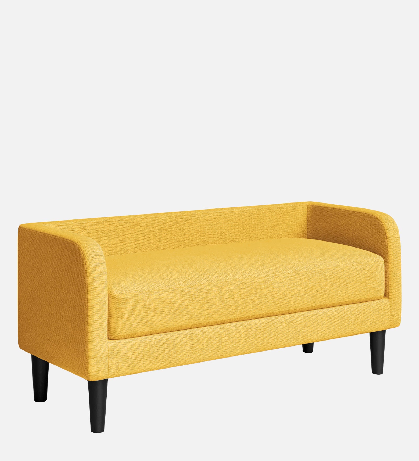 Maya Fabric Bench In Bold Yellow Colour