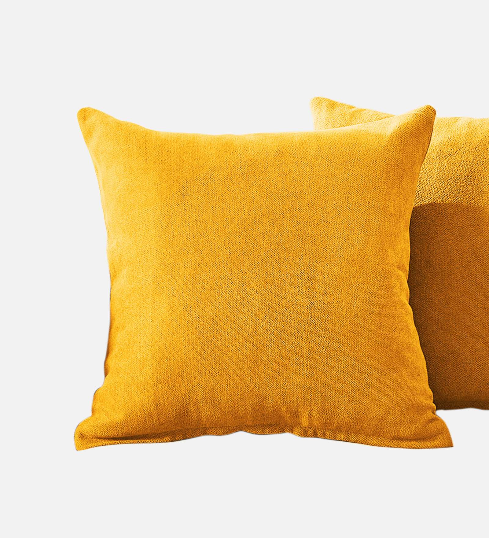 Kaya Sofa Pillows Fabric 20x20 inches  (Pack of 2) In Bold Yellow Colour