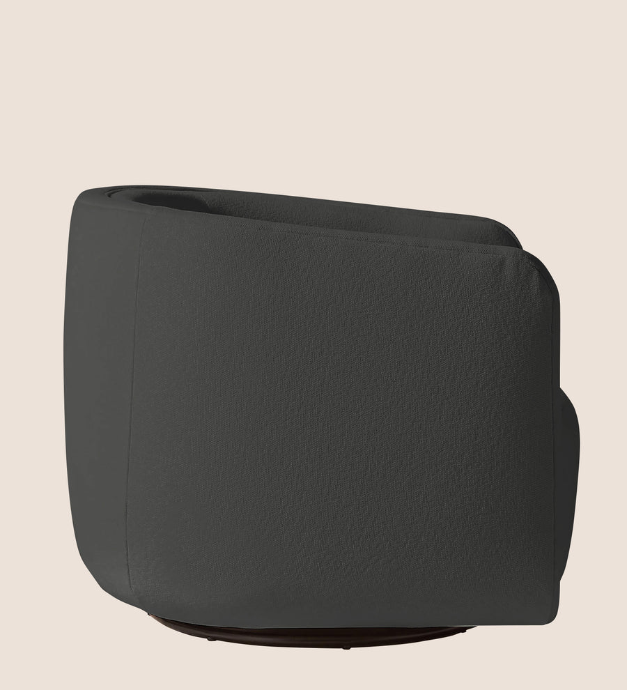 Ria Fabric Swivel Chair In Stone Grey Colour - Febonic Living